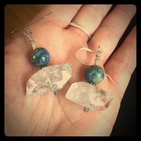 Natural quartz earrings - Picture 2 of 4